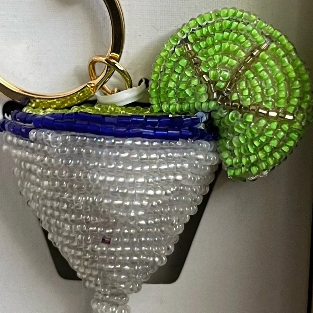 Haute Hippie NIB Margarita Beaded Bag Charm & Key Chain